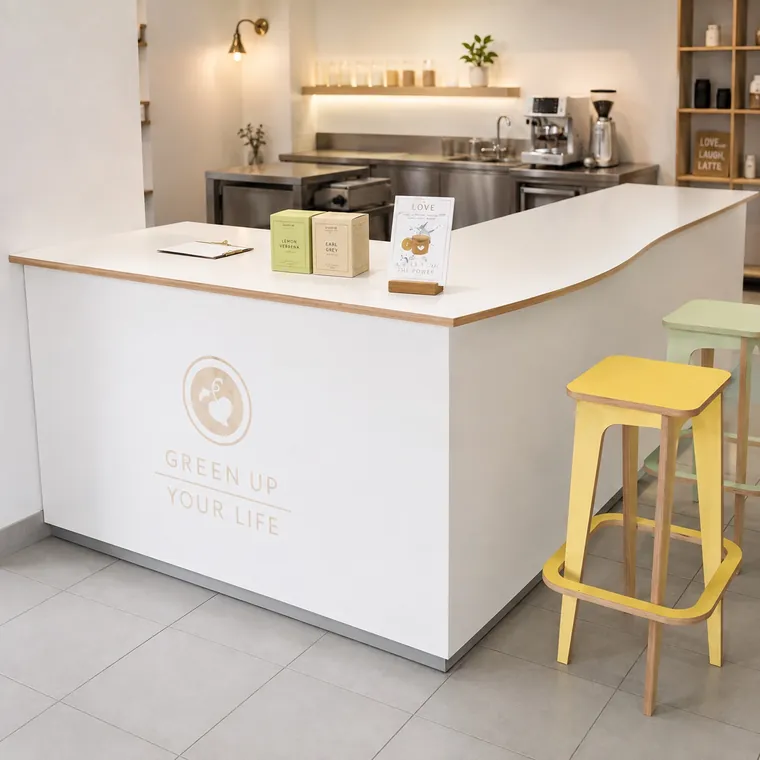 Verkaufstheke in einem Smoothie-Store