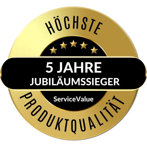 5 Jahre höchste Produktqualität Award