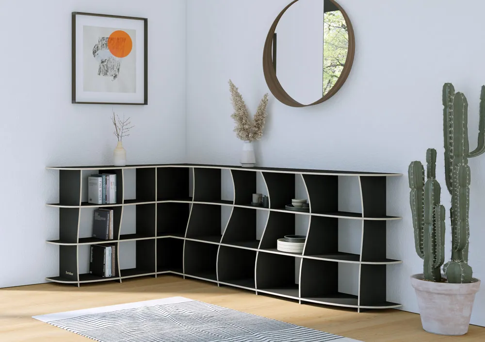 schwarzes formbar ecksideboard