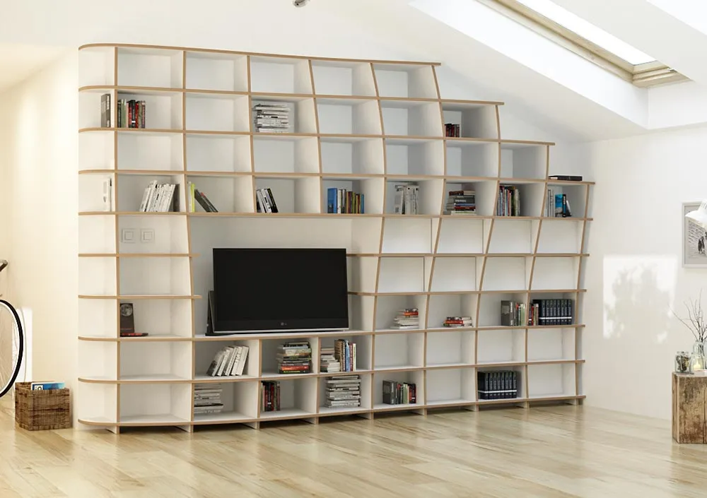 Configure your shelf for the sloping roof