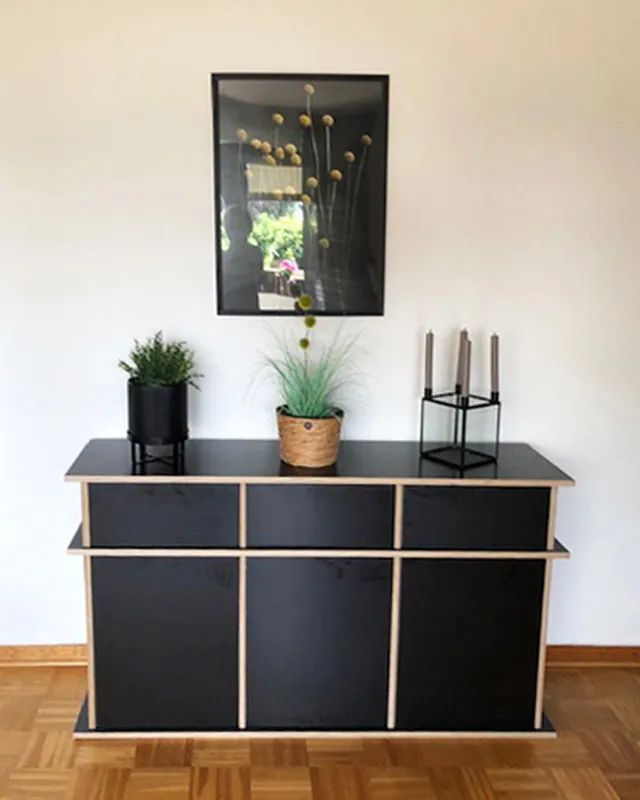 Flur-Sideboard in Schwarz