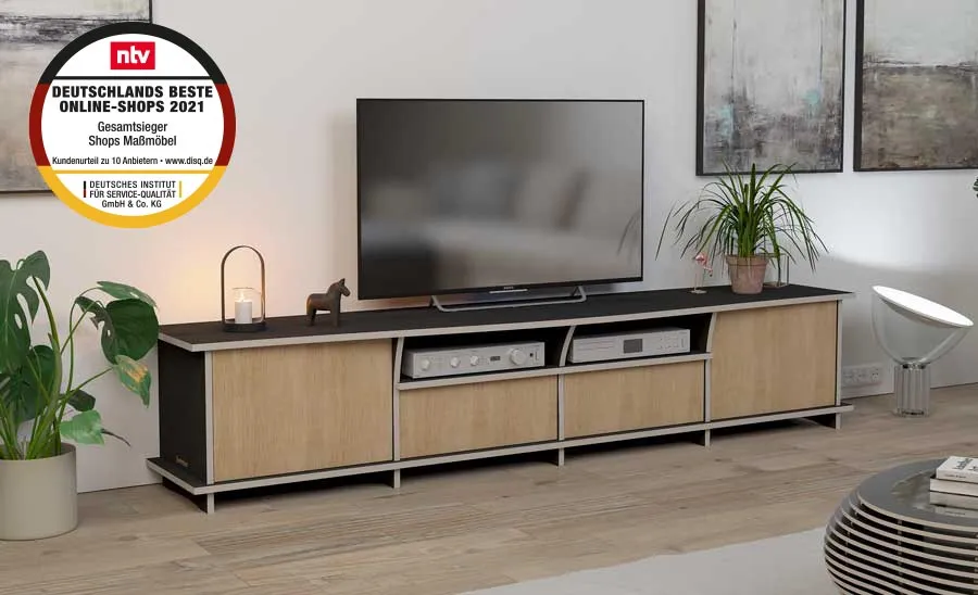 TV lowboard Mille in designer living room