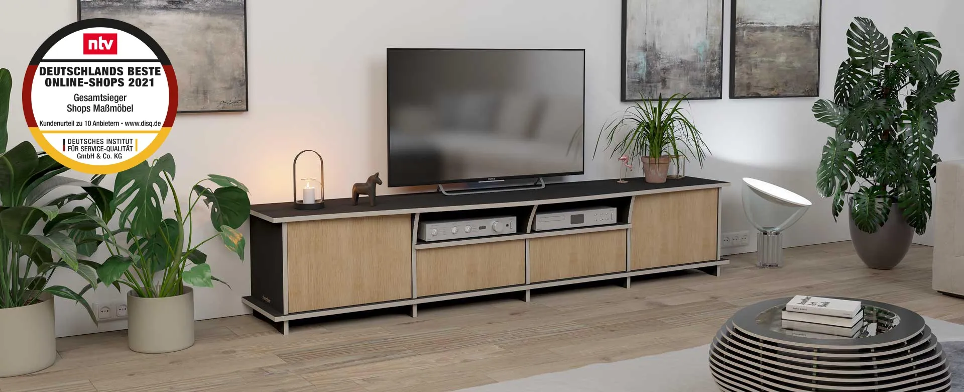 TV-Board Mille im Designer-Wohnzimmer