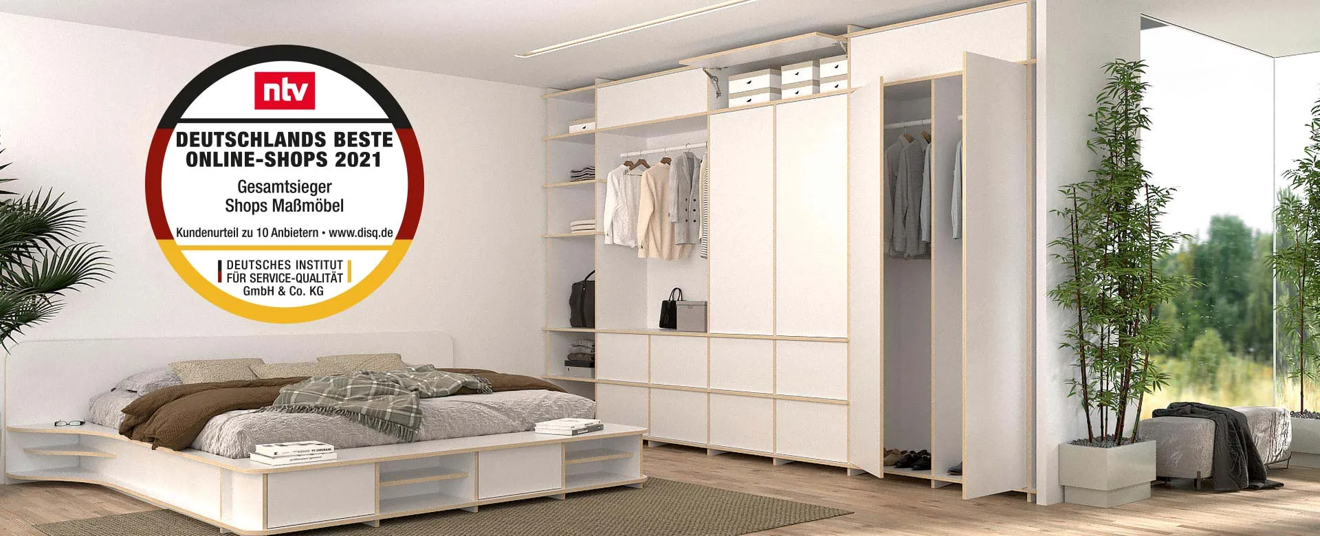 Individueller Kleiderschrank nach Maß im Designer-Wohnzimmer