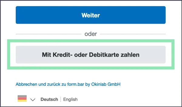 Kreditkartenzahlung per PayPal