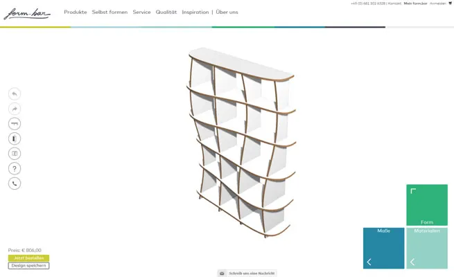 Shelf in 3D-Model configurator