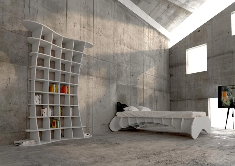 Shelf white usable as a shelf or bed