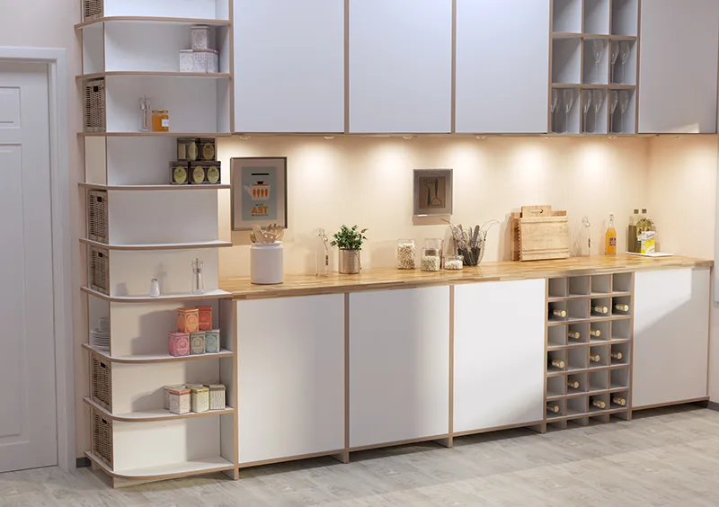 Built-in cabinet as storage space extension