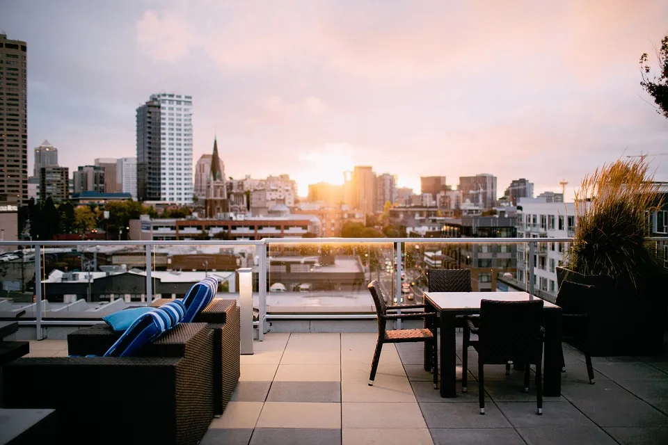 Sitzgruppen auf Dachterrasse