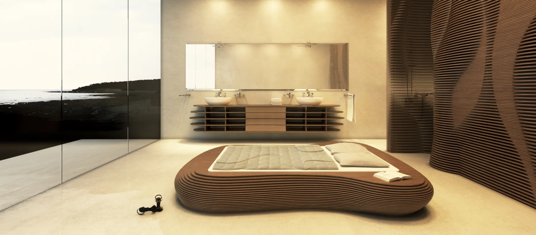Our form.bar bed Dreamwave in exclusive designer beach house