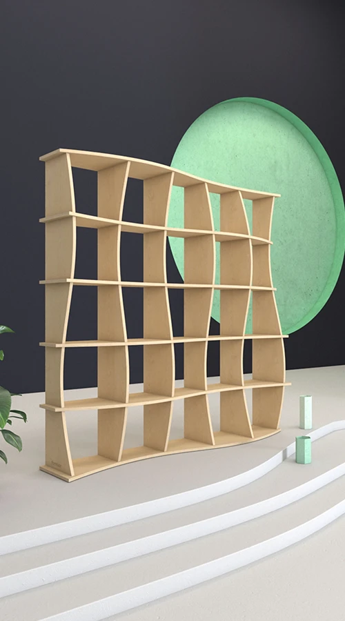 Bookshelf in modern surroundings