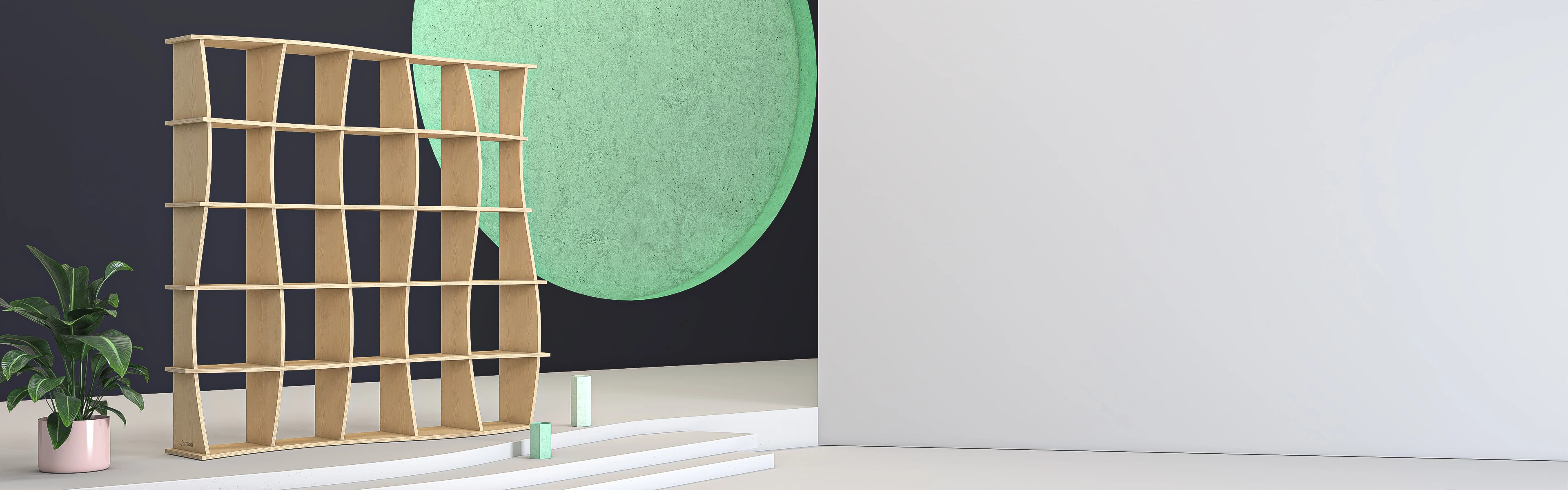 Bücherregal in moderner Umgebung