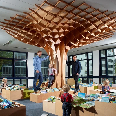 Tree stand in the Children's Literature Section of the City Library