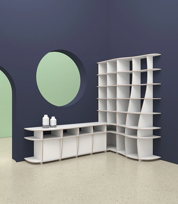 Corner shelf in modern surroundings