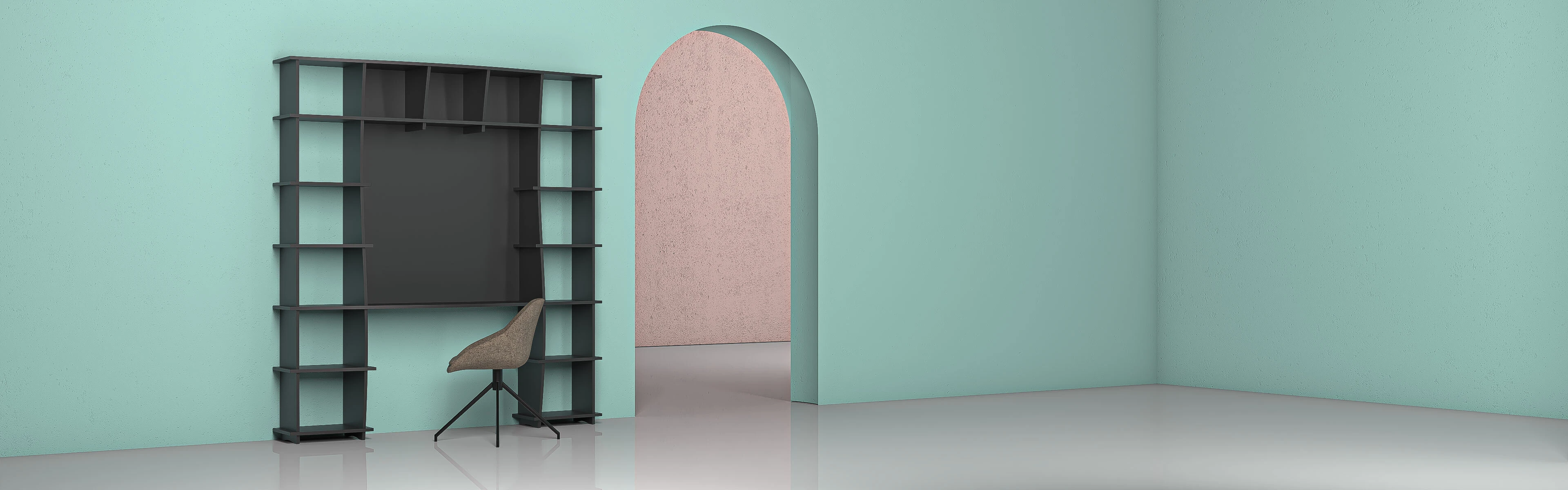 Desk in modern surroundings