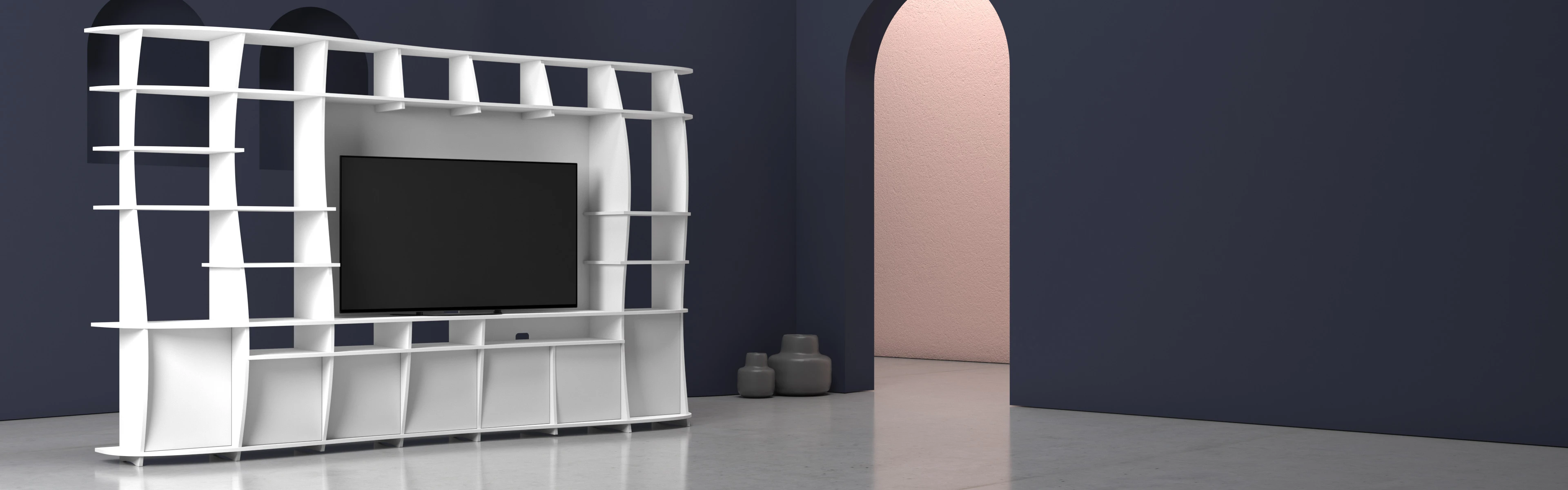 unité murale tv dans un environnement moderne