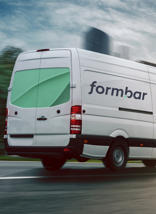 Delivery van with form.bar lettering